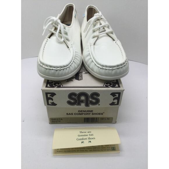 SAS Siesta White Lace Up Loafer Womens 10.5N Comfort Shoes NIB - Picture 10 of 12